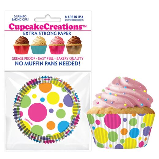 Jumbo Rainbow Dots Baking Cups