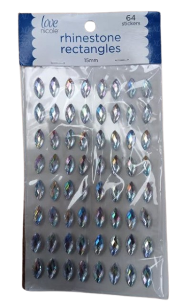 Rainbow Rhinestone Rectangles