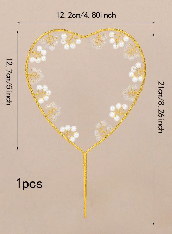Heart Shaped Cake Topper Decoration