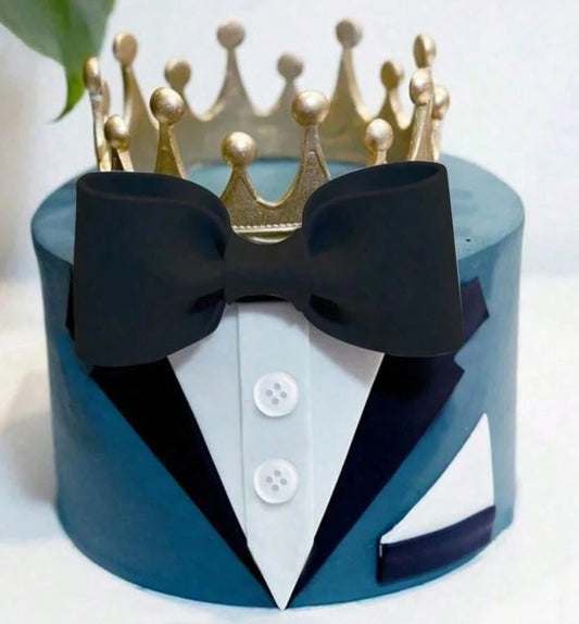 Suit Bowknot Men Happy Birthday Cake Topper
