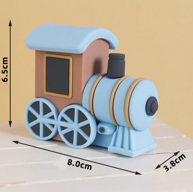 Blue Cartoon Locomotive Cake Decorative