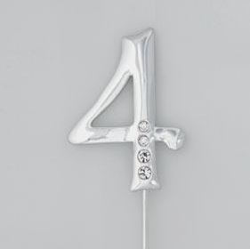 Silver Plated Monogram NUMBERS Picks Jewel Accent