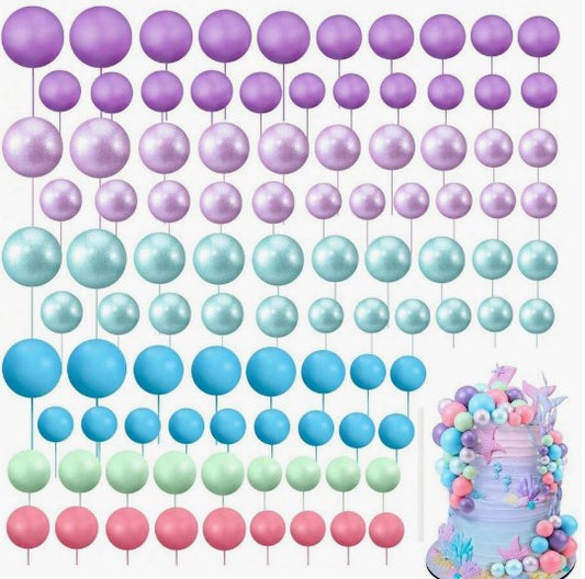 108 Pcs Balls Cake Topper