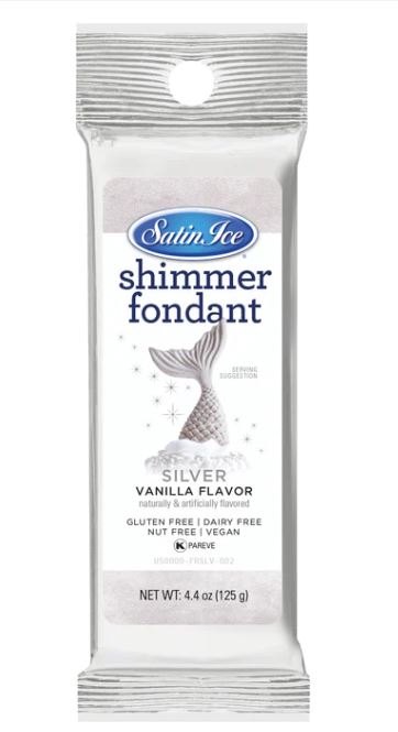 Satin Ice Silver Shimmer Fondant - 4.4oz