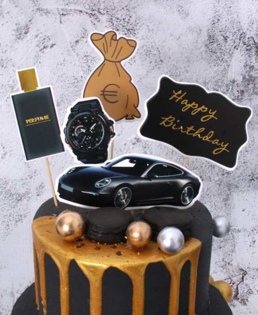 Car Theme Slogan Cake Toppers