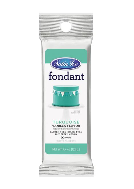 Satin Ice Turquoise Vanilla Fondant - 4.4oz.
