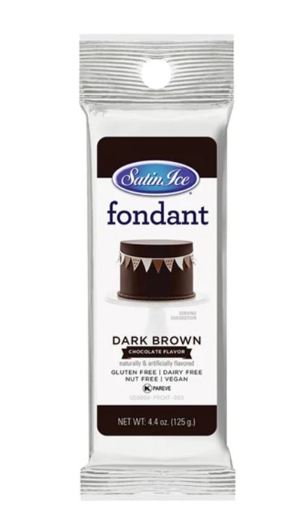Satin Ice Dark Brown Chocolate Fondant - 4.4oz.