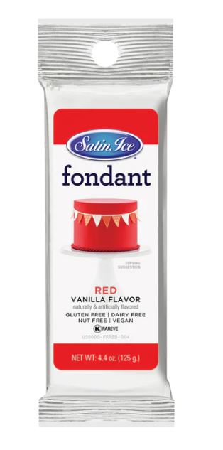 Satin Ice Red Vanilla Fondant - 4.4oz.