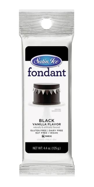 Satin Ice Black Vanilla Fondant - 4.4oz.