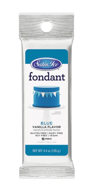 Satin Ice Blue Vanilla Fondant - 4.4oz