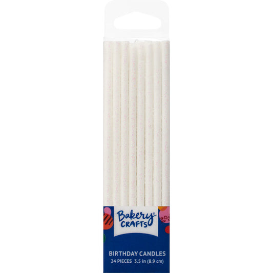 White Slim Glitter Specialty Candles