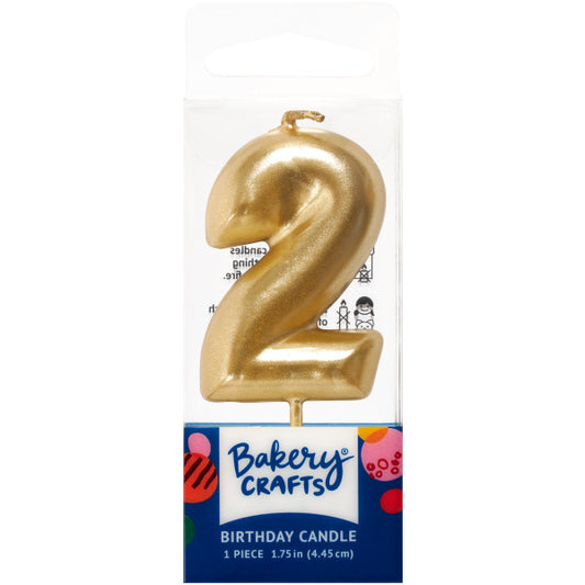 2 Mini Gold Numeral Candles