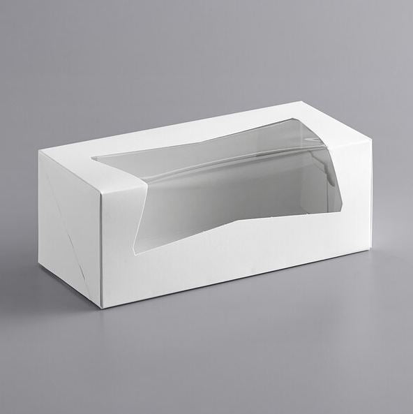 9" x 4" x 3 1/2" White Auto-Popup Window Donut Box