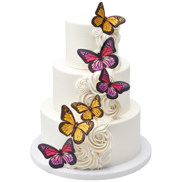 Yellow And Pink Butterflies Gum Paste