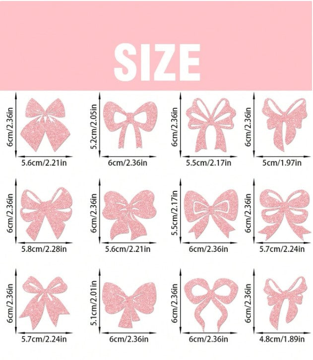 Pink Bow Cupcake Toppers