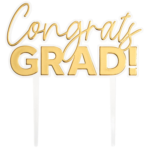 Congrats Grad Gold Vertical Layon
