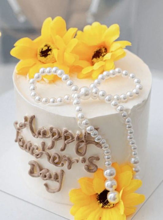 Pearl Bow Cake Toppers