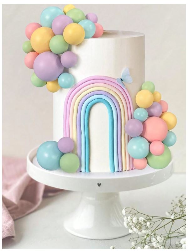 32PCS Macaron Color Ball Cake Topper