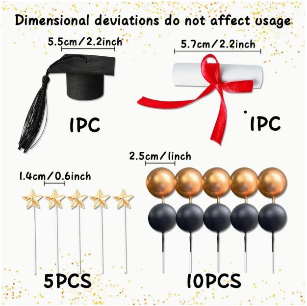 17pcs - Graduation Cake Topper