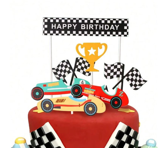 6pcs Racing Car Cake Topper