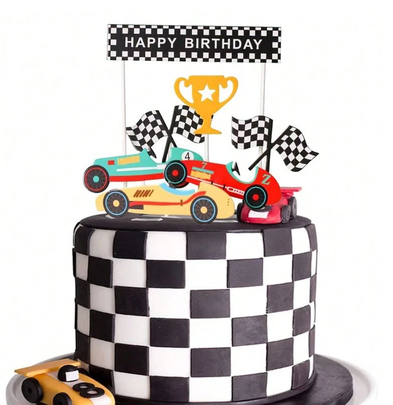 6pcs Racing Car Cake Topper