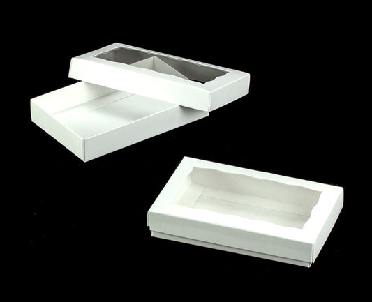 7" x 4 3/8" x 1 1/4" White Simplex Box Set with Window