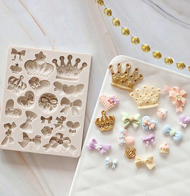 Mini Crown & Bowknot Silicone Mold