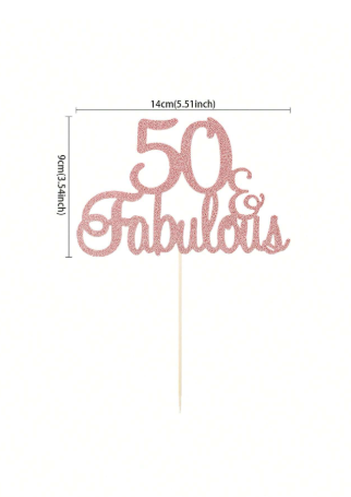 50 & Fabulous Cake Toppers Rose Gold