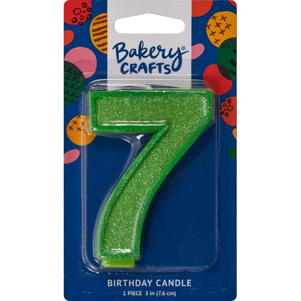 7 Glitter Numeral Candles