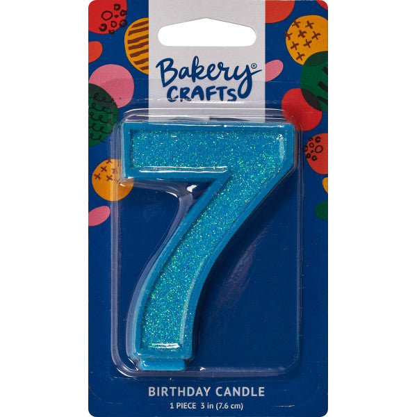 7 Glitter Numeral Candles