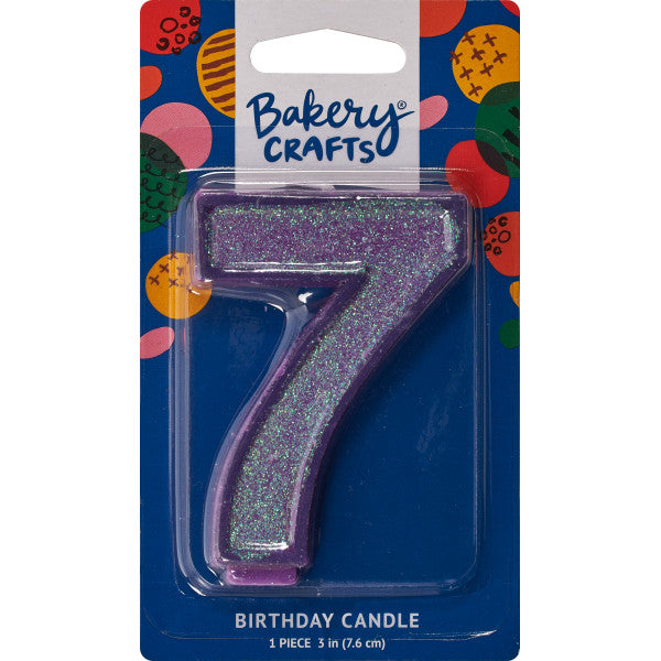 7 Glitter Numeral Candles