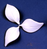 Gum Paste Rose Leaves-White- 1 3/4"