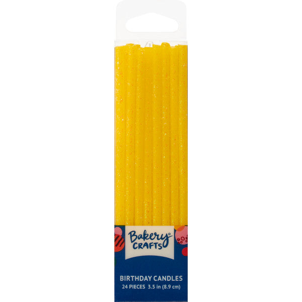 Yellow Slim Glitter Specialty Candles