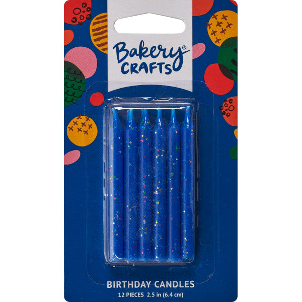 Blue Glitter Smooth Candles