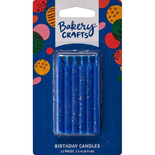 Blue Glitter Smooth Candles
