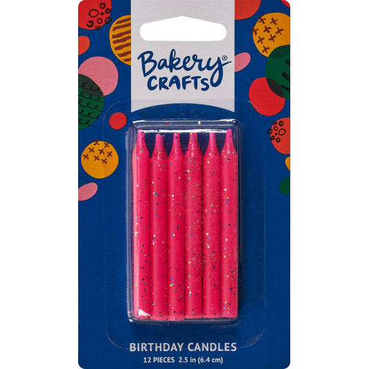 Pink Glitter Smooth & Spiral Candles