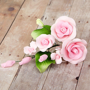 Tea Rose Spray - 5” - Pink