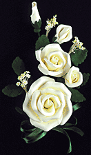 Tea Rose Spray - Lemon Yellow-7"