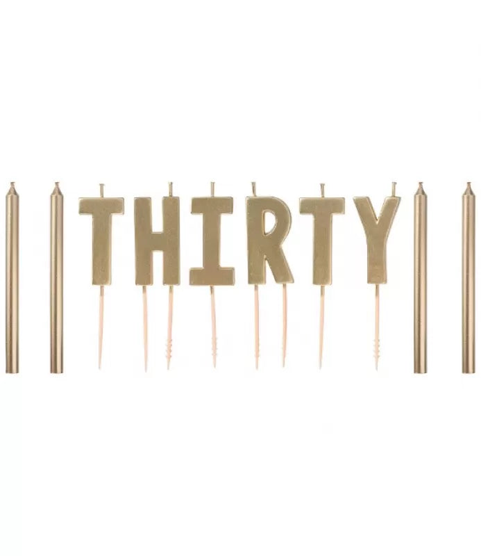 Golden Age 30th Birthday Gold Pick Candles