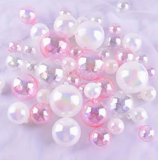 42pcs Iridescent Plastic Ball Cake Topper
