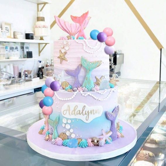 26 Pieces Pink Mermaid Cake Topper