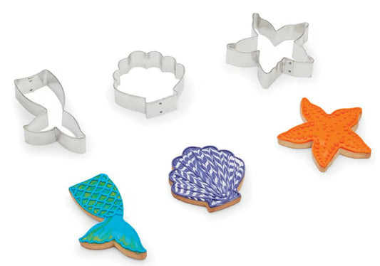 Mermaid Tail, Shell & Starfish Cookie Cutters