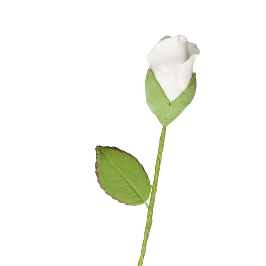 3" Rosebud on Stem w/ Leaves