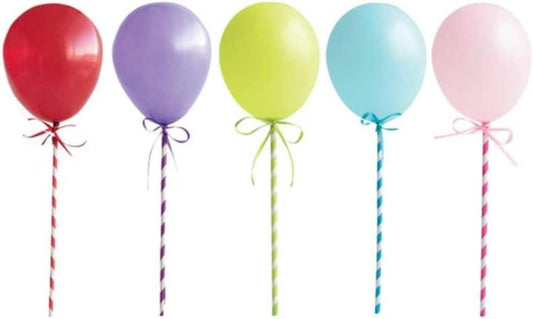 Vibrant Assorted Colors Mini Balloon Stick Cake Toppers
