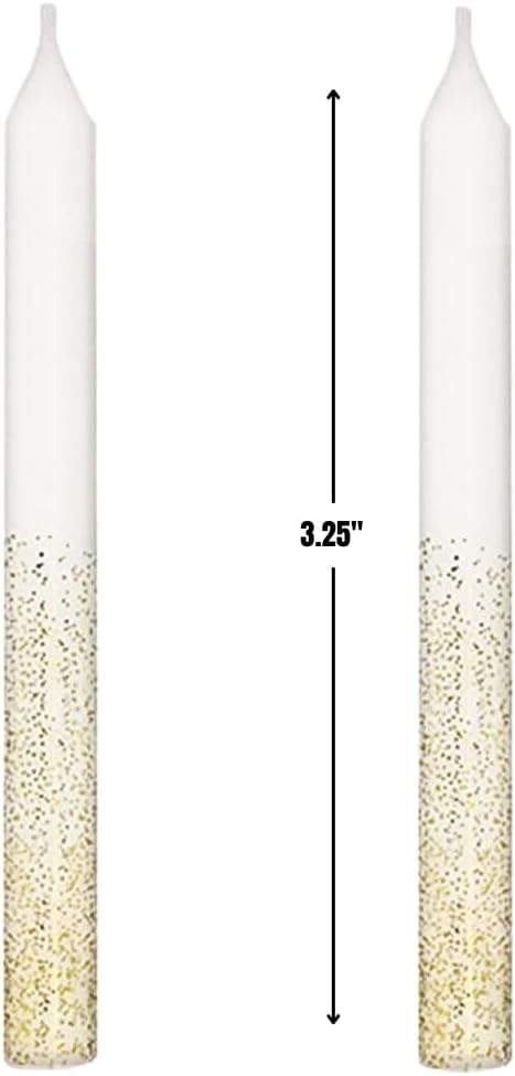 Gold Glitter Dip Candles