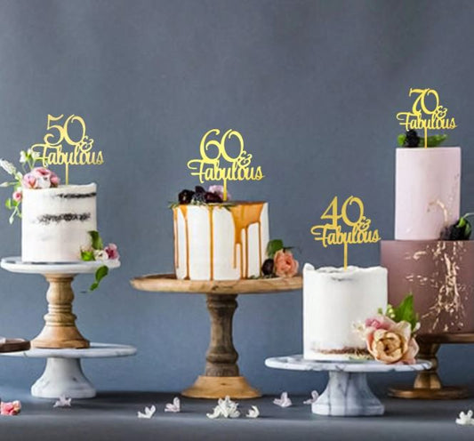 Fabulous Acrylic Mirrored Gold Number Cake Topper