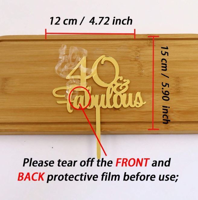 Fabulous Acrylic Mirrored Gold Number Cake Topper