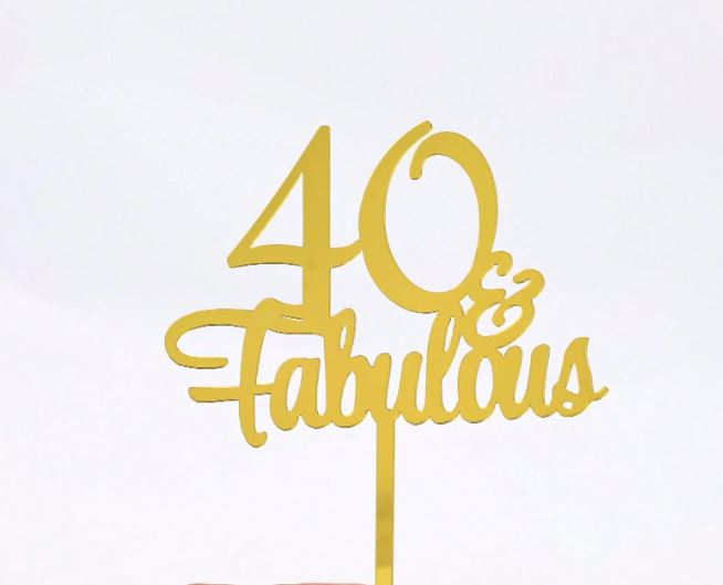 Fabulous Acrylic Mirrored Gold Number Cake Topper