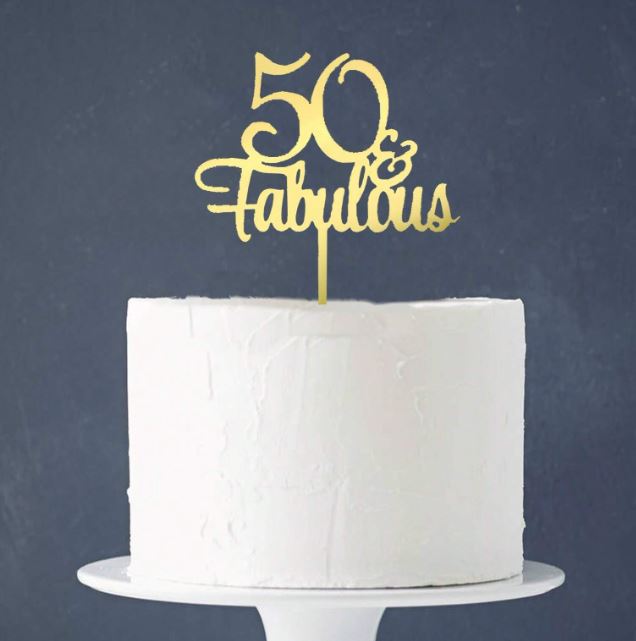 Fabulous Acrylic Mirrored Gold Number Cake Topper