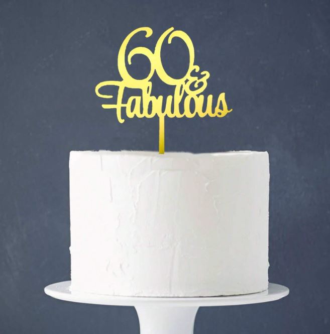 Fabulous Acrylic Mirrored Gold Number Cake Topper